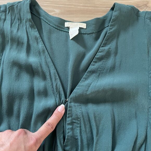 Womens GORGEOUS Fall Outfit Green Shorts Romper by H&M sz 8 - Picture 6 of 7